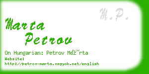 marta petrov business card